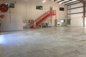 interior of manufacturing facility construction project