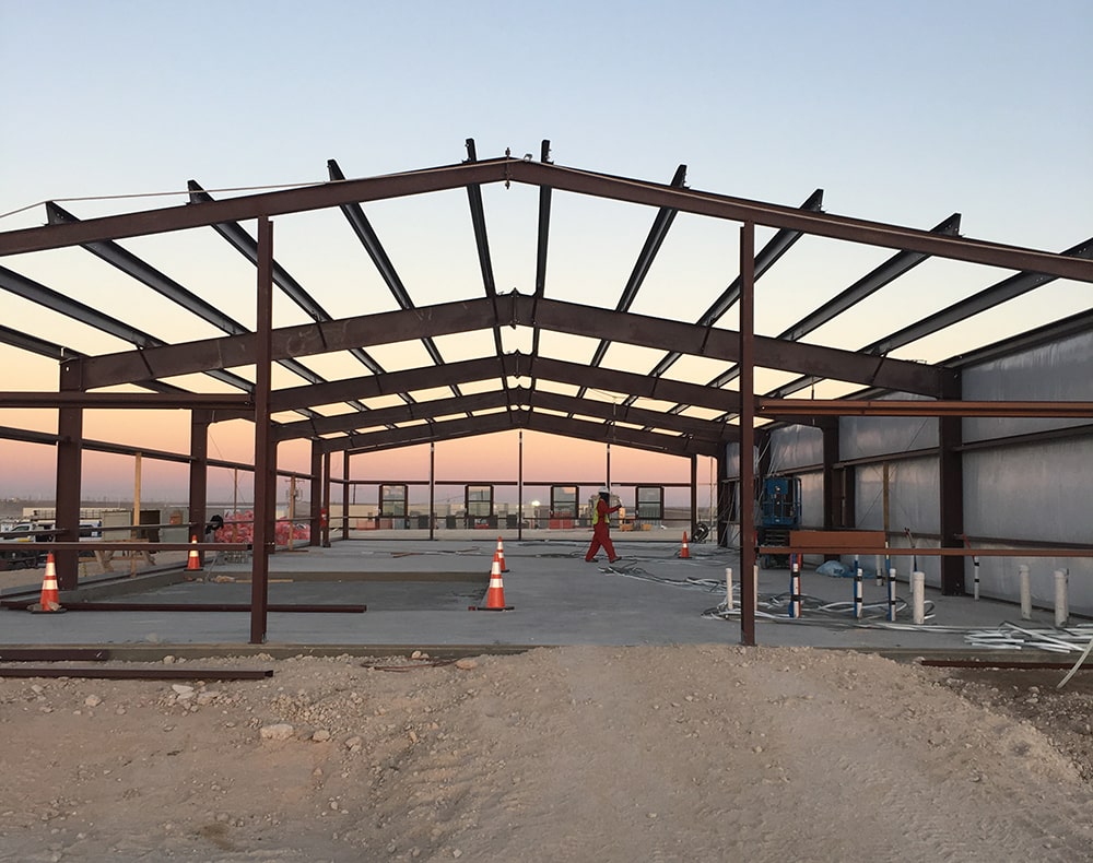 Metal building structure industrial construction project